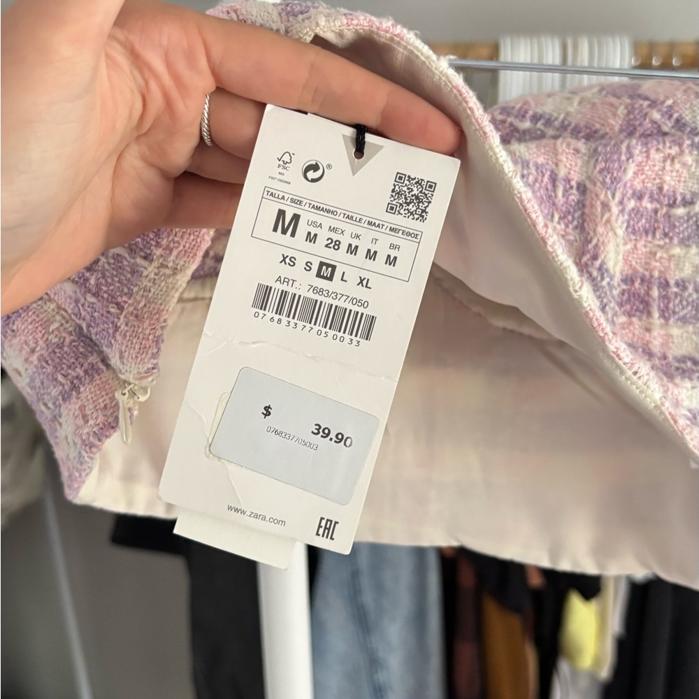 $40 NWT Zara Tweed Corset Crop Top - Picture 5 of 6